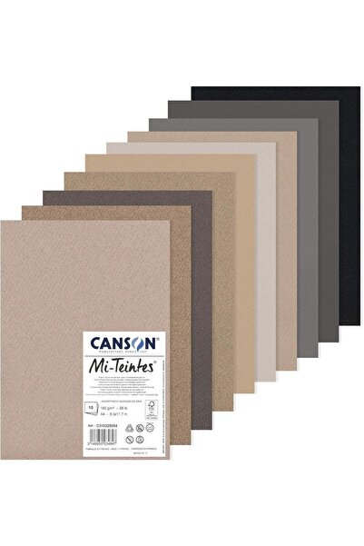 Canson ورق رسم ملون مقاس A4 بحجم 160 جرام من Mi-Teintes على الوجهين على شكل ق...