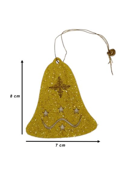 roco paper Christmas Tree Decoration Set - Glittered Felt Gift Package Decoration - 5 Pieces 7x8 Cm Yç001