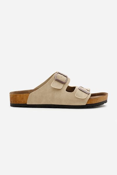 Tonny Black Μπεζ παντόφλες Unisex - Πολυ σόλα, διπλή πόρπη και λεπτομέρεια ρύθμισης