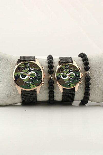 STONY Asker Çift Kol Saati Bir Ömür Seninle isim Yazılabilir Sevgiliye Bilekl...