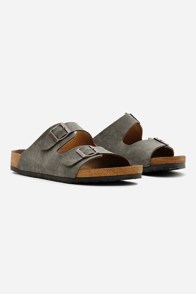 Tonny Black Παντόφλες Unisex Χακί - Πολυ σόλα, διπλή πόρπη και λεπτομέρεια ρύθμισης