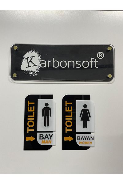 karbonsoft لافتة اتجاه المرحاض اللامع من البلكسي اللامع للذكور/الإناث