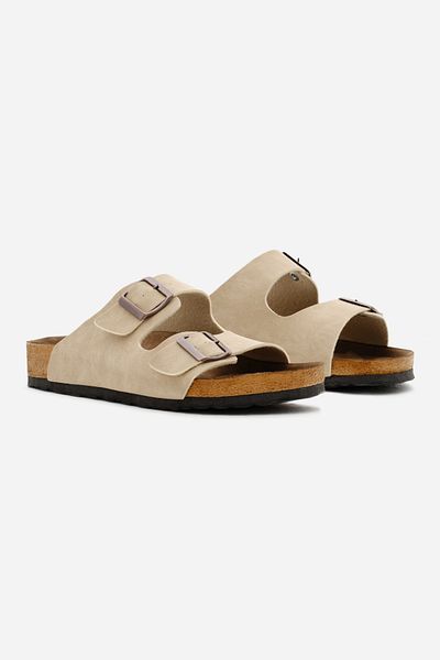 Tonny Black Μπεζ παντόφλες Unisex - Πολυ σόλα, διπλή πόρπη και λεπτομέρεια ρύθμισης