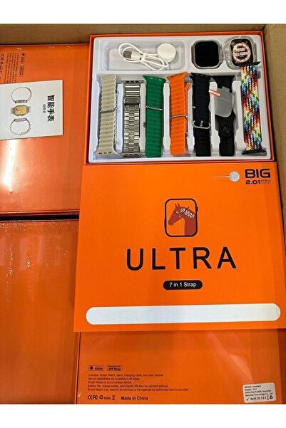 Wair Teknoloji 49mm Ultra Akıllı Saat +7 Kordon+ Kırılmaz Cam Hediyeli+Özel Titanyum Kasa Oyunlu ve Türkçe Özel Set