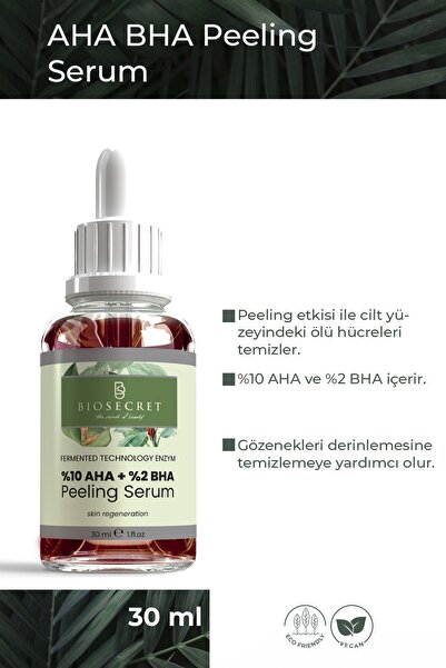 Biosecret مصل Aha Bha - تقنية مخمرة، 10% إنزيم، 2% تقشير Bha، Bio98