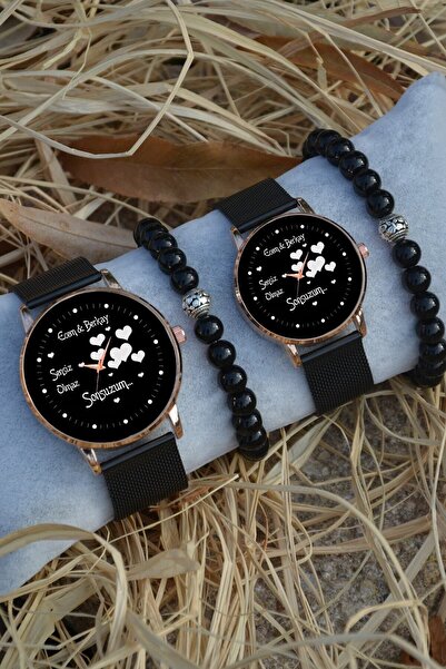 STONY Çift Saatleri Sevgili Saatleri Sensiz Olmaz Sonsuzum Isim Yazılı Çift K...