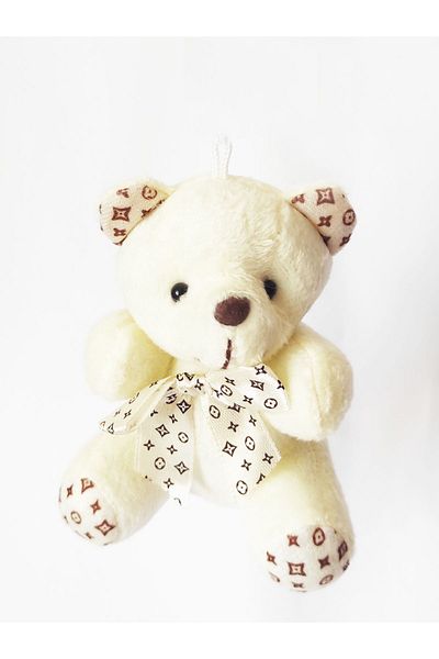 dudu kids 2 pcs - Plush Teddy Bear Keychain - 9 cm - Ribbon - Ecru - Bag Ornament - LoveDay Hdys - Toy