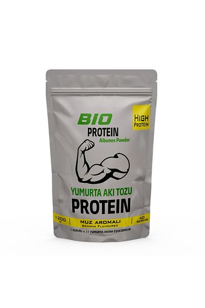 BioProtein Banana Flavored Egg White Powder Egg White Powder 1200 Gr