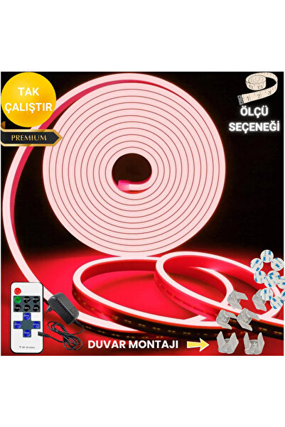 neeko Neon Esnek Şerit Led Tak Çalıştır Kumandalı - Dimmer- Kırmızı 1 metre