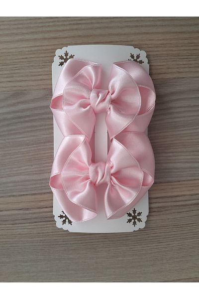 Accessories مشبك مشبك للأطفال من الساتان مكون من قطعتين