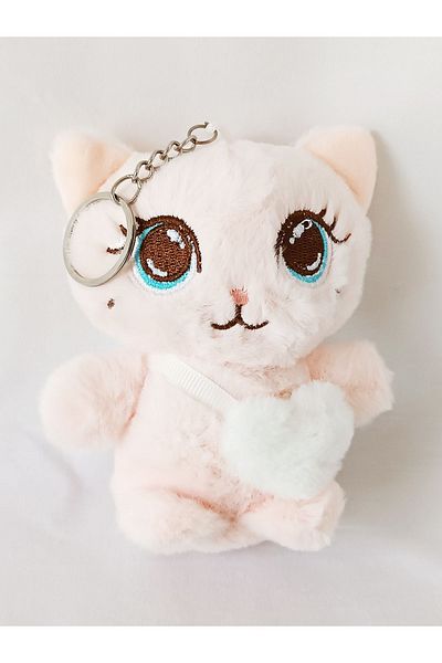 dudu kids Plush Cat Keychain - 13 cm - Pink - Birthday Gift - Bag Ornament - Toy