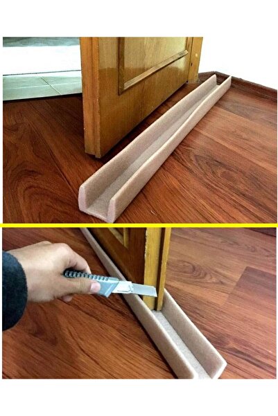 BarkoFix Gri Renk 5 Adet Oluklu Kapı Altı Eşik Süngeri Soğuk Kesici Toz Rüzga...