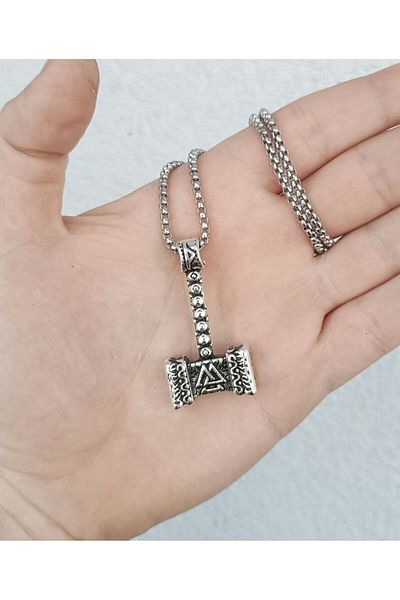 BSN Store Viking Thor Mythology Necklace - Double Sided Hammer Design