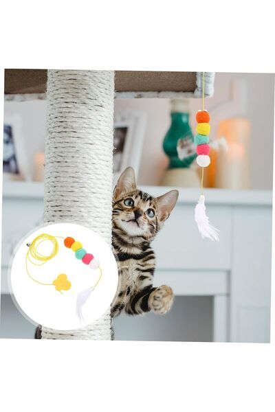 Kyrotech لعبة كاتربيلر للقطط - لاصقة، جرس، سلسلة مرنة، معلقة