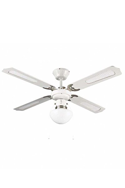 Binbirreyon Tavan Vantilatörü Aydınlatmalı Tavan Pervanesi 4 Kanat 107cm Beyaz Renk Jb047