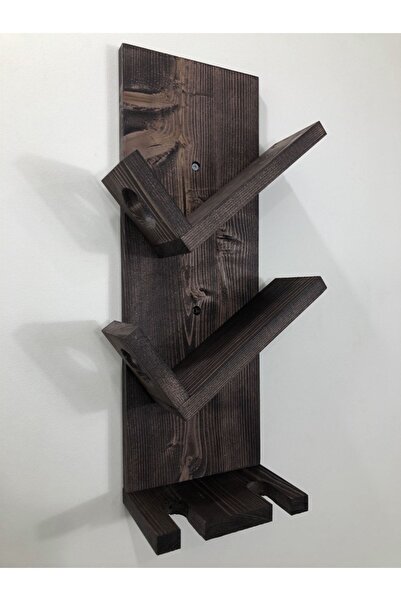 O&A WOOD Doğal Ahşap Vintage Şaraplık, 2 Şişe 2 Kadeh Bölmeli Ahşap Şaraplık ...