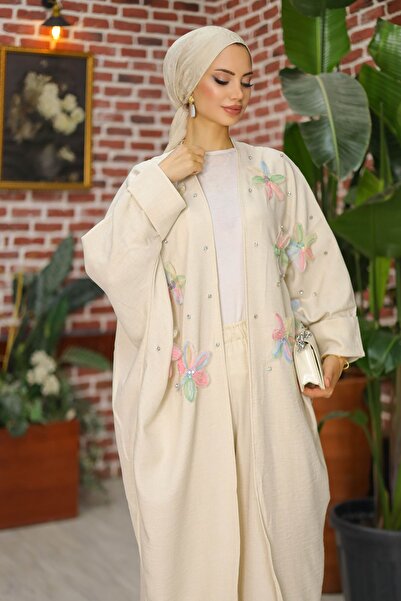 SHİROSA Σετ κιμονό με διπλό σχέδιο λουλουδιών