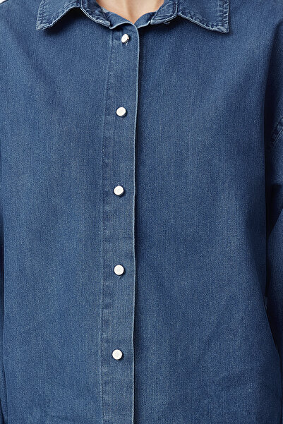 Trendyol Collection Námořnická modrá oversize džínová košile TWOSS23GO00319