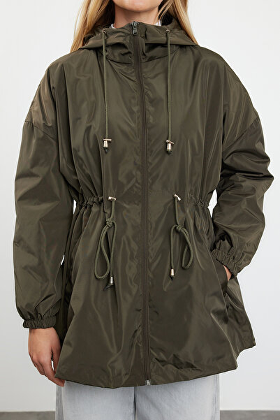 Trendyol Collection Khaki Waterproof Oversize Raincoat Coat - Hooded, Twoaw24Mo00160