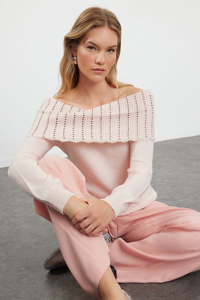 Trendyol Collection Pulover din tricotaje cu pulbere cu textura moale - TWOAW25KZ00136