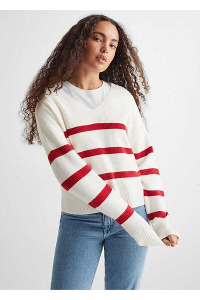 Mango Teen Pulover alb pentru copii
