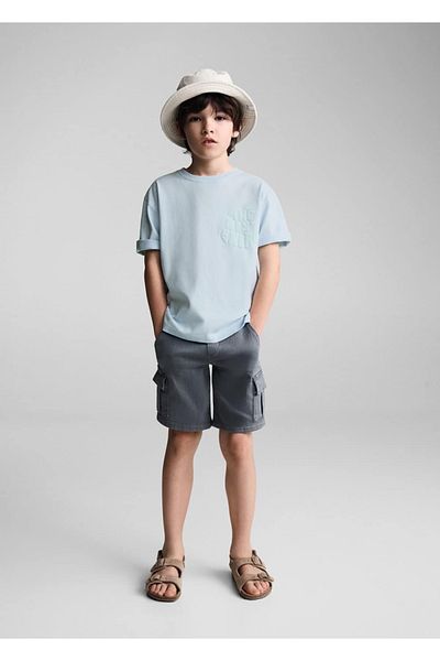 MANGO Kids Tricou Albastru Pentru Copii