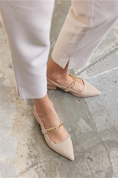 Cömert Ayakkabı حذاء نسائي مسطح من الجلد السويدي من Locus