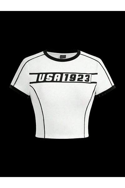 Toum PMG SHOP - USA Short Sleeve Crop Blouse