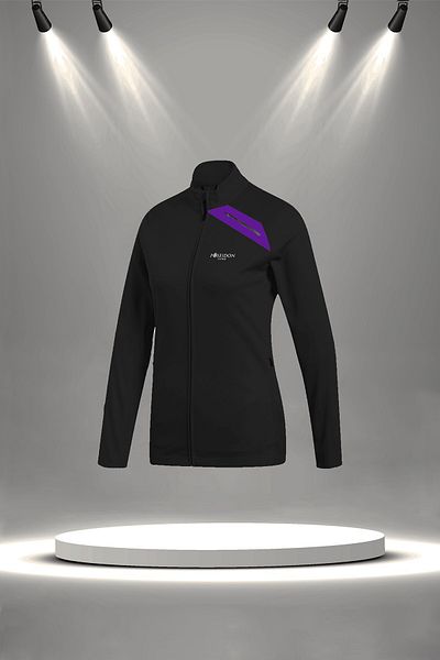 POSEIDON STORM Μαύρο Supra Combed Cotton Γυναικείο Σετ για τρέξιμο και περπάτημα - Άνετο με φερμουάρ, S-3XL