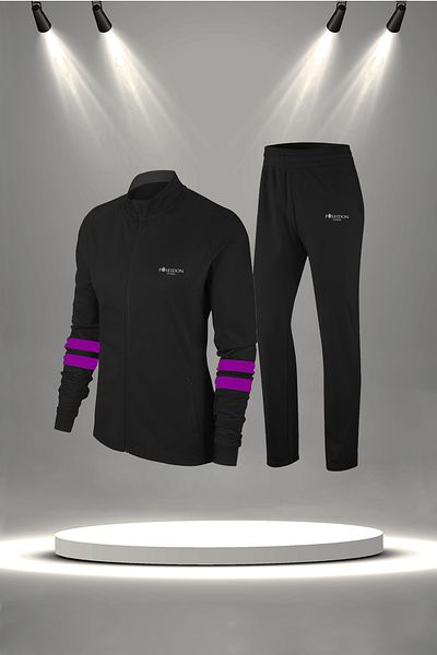 POSEIDON STORM Plus Size Women's Black New Supra Combed Fabric Training Tracksuit Set (4Xl-10Xl)