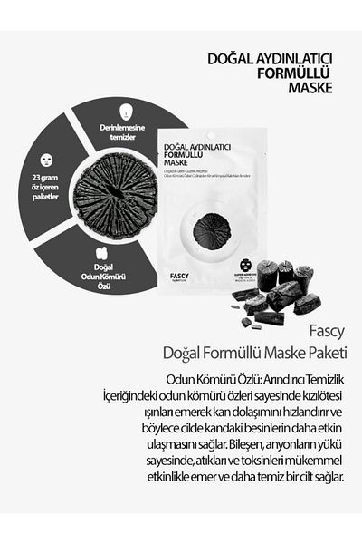 FASCY Wood Charcoal Brightening Mask 23 Gr – Deep Cleansing & Brightness