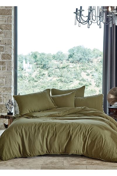 Dantela Σετ Παπλωματοθήκη Shine Cotton Green Muslin - Διπλό