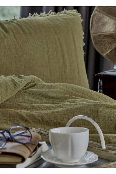 Dantela Σετ Παπλωματοθήκη Shine Cotton Green Muslin - Διπλό
