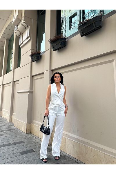 Bella Breeze Asymmetric Cut Women's Vest and Palazzo Pants Set