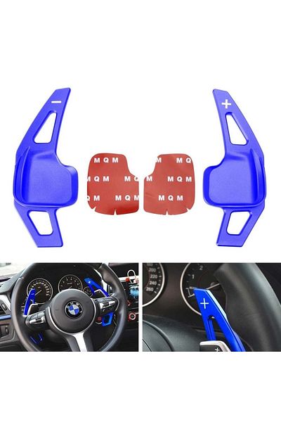 autogp لسيارة Bmw F10 M عجلة القيادة F1 Gear Headset Paddle Shift Blue