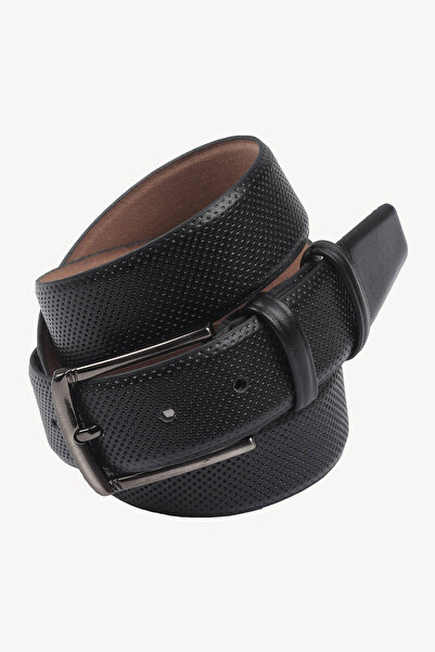 Ysf حزام جلد رياضي غير لامع بطباعة ليزر أسود للرجال