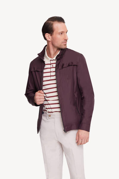 Ysf Erkek Bordo Yazlık Spor Mont Kapüşonlu