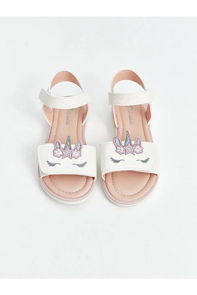 LC Waikiki Sandale pentru fete brodate cu bretele duble LCW STEPS