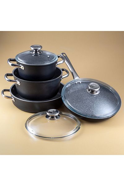 Jumbo Darci Black 7 Piece Cookware Set