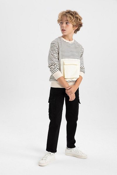 DeFacto Boy's Straight Leg Jeans Trousers - Cargo Fit B1290a823wn
