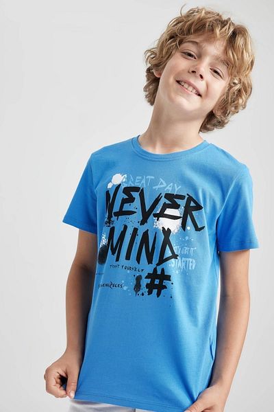 DeFacto Tricou cu mânecă scurtă pentru băiat, cu decolteu, A2405a823sm - Imprimat