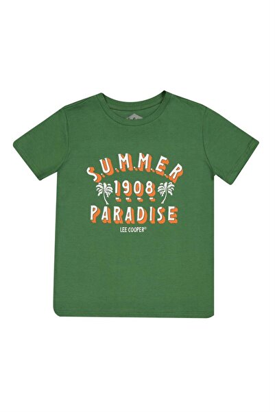 Lee Cooper Palmbeach Boy's Green O Neck T-Shirt