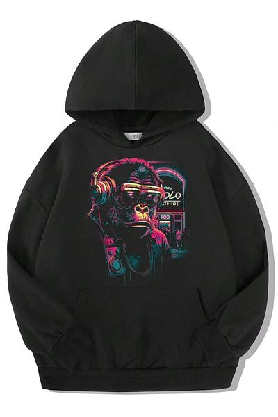 BRZ KIDS Hanorac unisex pentru copii Neon Gorilla