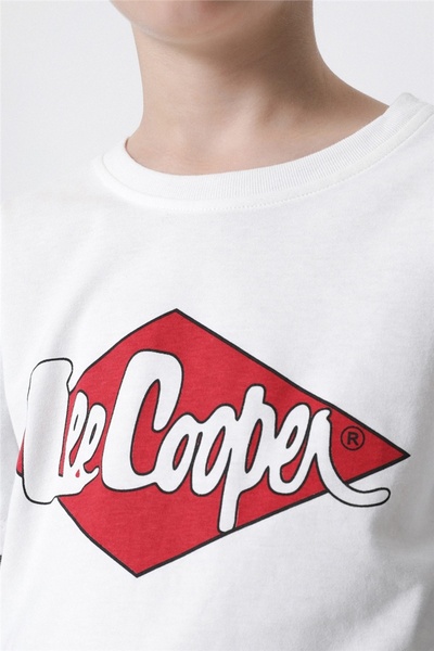 Lee Cooper Μπλουζάκι Matt Boy's Crew Neck Λευκό
