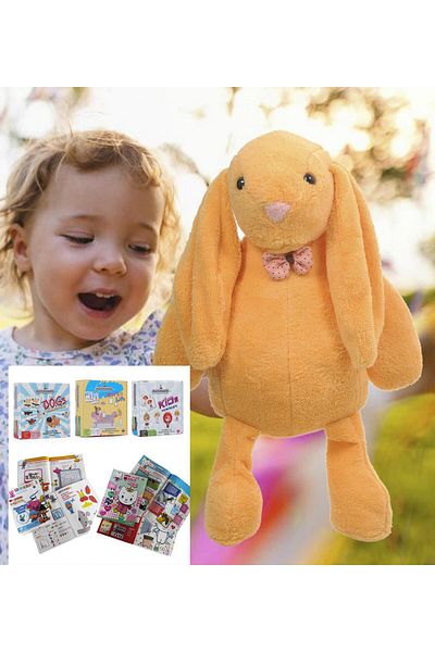 Solemia My Sleeping Friend with Bow Tie Long Ear 65 cm Plush Rabbit and Educational Fun Activity SET