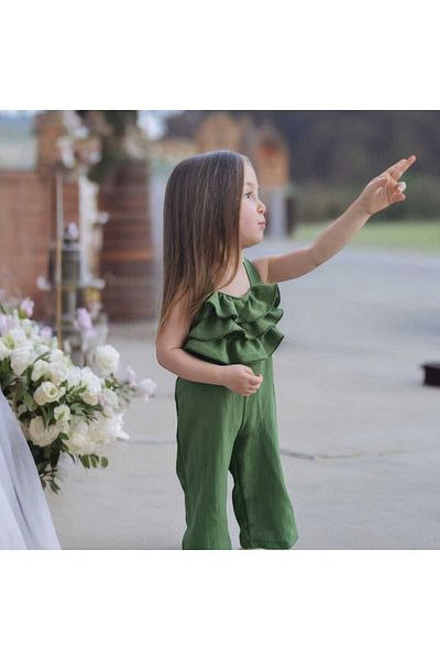 BEBEĞİME ÇORAP Children's Jumpsuit - Frilly and Halter Neck Salopette
