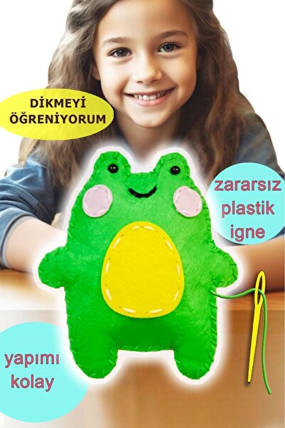 Keçe Oyuncak Dikiş Seti - Sevimli Kurbağa geliştirici oyuncak