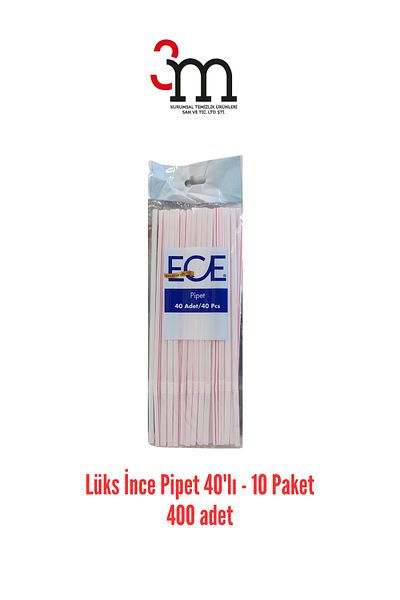 Ece Mixed Color Luxury 40-Piece Thin Straws - 10 Pack