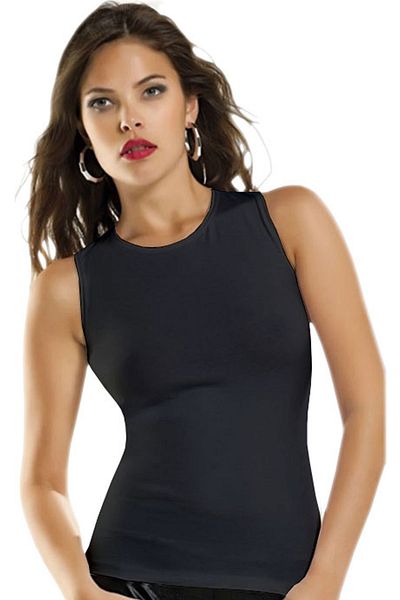 Anıt 5 Pieces, Women's Sleeveless Crew Neck Undershirt 92% Cotton 8% Lycra Black