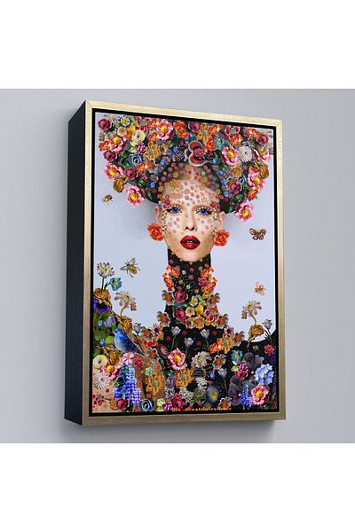 Harita Sepeti Pictură decorativă de perete cu flori și femei în cadru-6338